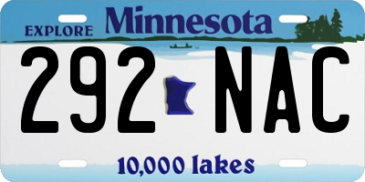 MN license plate 292NAC