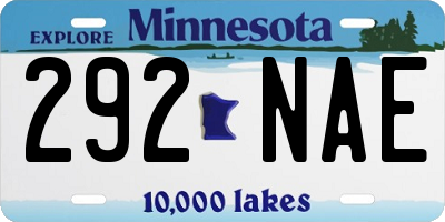 MN license plate 292NAE