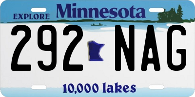 MN license plate 292NAG
