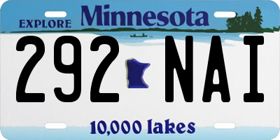 MN license plate 292NAI