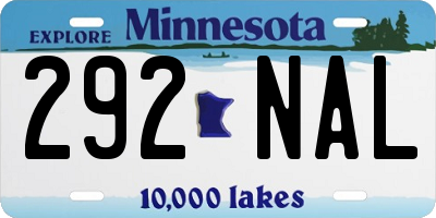 MN license plate 292NAL