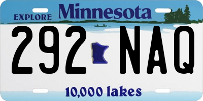 MN license plate 292NAQ