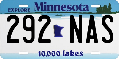 MN license plate 292NAS