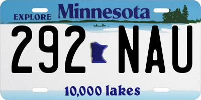 MN license plate 292NAU
