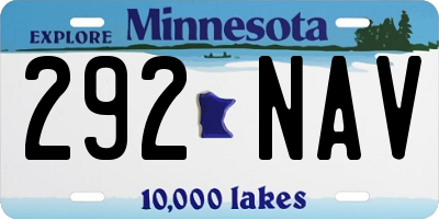 MN license plate 292NAV