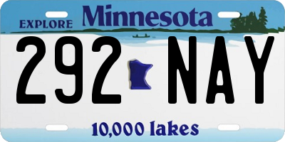 MN license plate 292NAY
