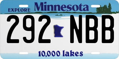MN license plate 292NBB