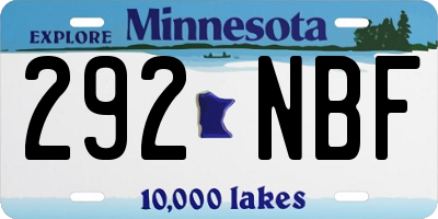 MN license plate 292NBF
