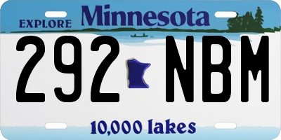 MN license plate 292NBM