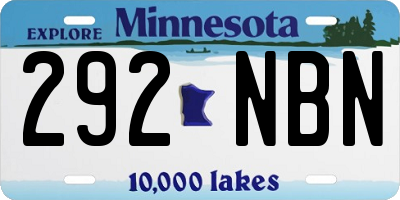 MN license plate 292NBN