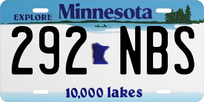 MN license plate 292NBS