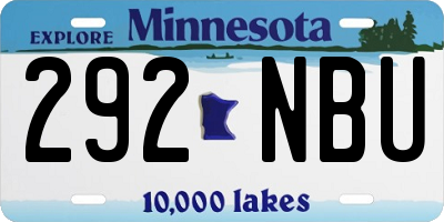MN license plate 292NBU