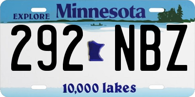 MN license plate 292NBZ
