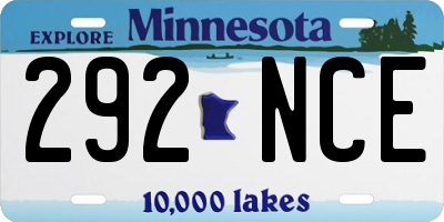 MN license plate 292NCE