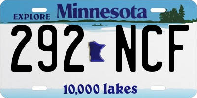 MN license plate 292NCF