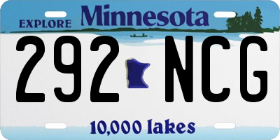 MN license plate 292NCG