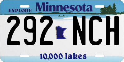 MN license plate 292NCH