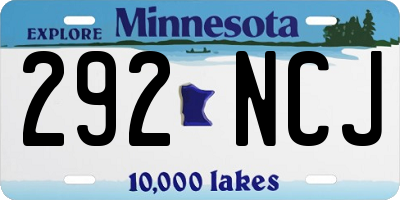 MN license plate 292NCJ