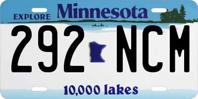 MN license plate 292NCM