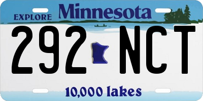 MN license plate 292NCT