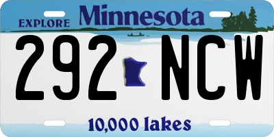 MN license plate 292NCW