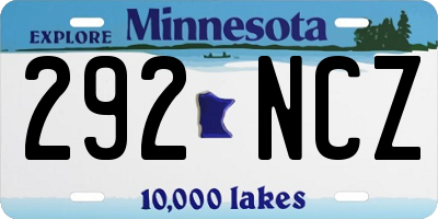 MN license plate 292NCZ