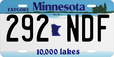 MN license plate 292NDF