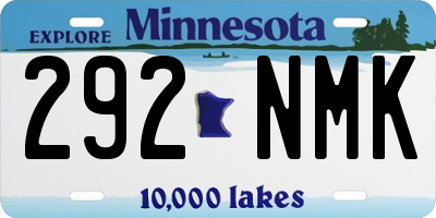 MN license plate 292NMK