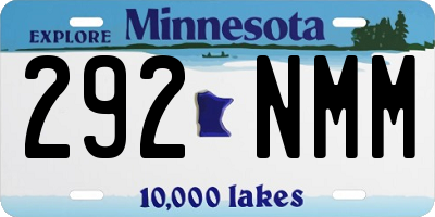 MN license plate 292NMM