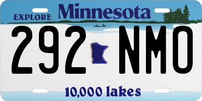 MN license plate 292NMO
