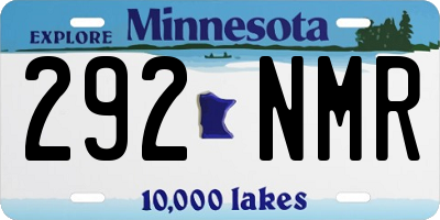 MN license plate 292NMR