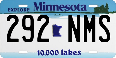 MN license plate 292NMS