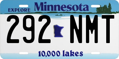 MN license plate 292NMT