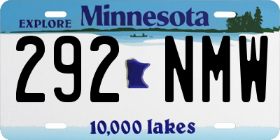 MN license plate 292NMW