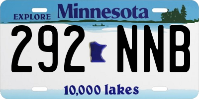 MN license plate 292NNB