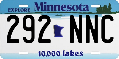 MN license plate 292NNC