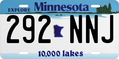 MN license plate 292NNJ