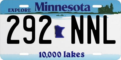 MN license plate 292NNL
