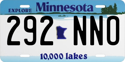 MN license plate 292NNO