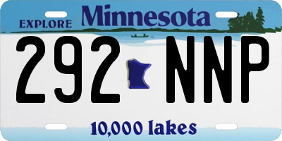 MN license plate 292NNP