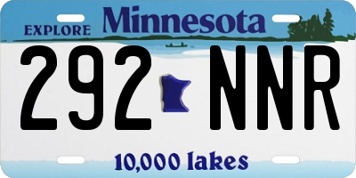 MN license plate 292NNR