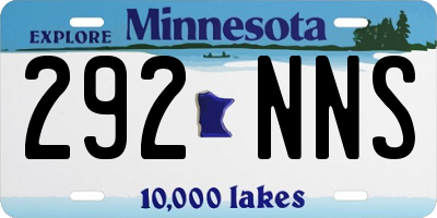 MN license plate 292NNS