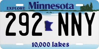 MN license plate 292NNY