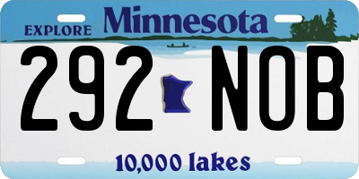 MN license plate 292NOB