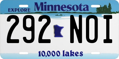 MN license plate 292NOI