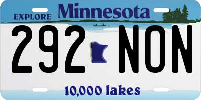 MN license plate 292NON