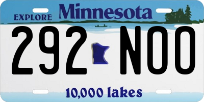 MN license plate 292NOO