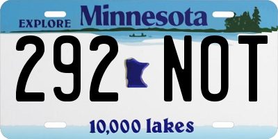 MN license plate 292NOT