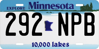 MN license plate 292NPB