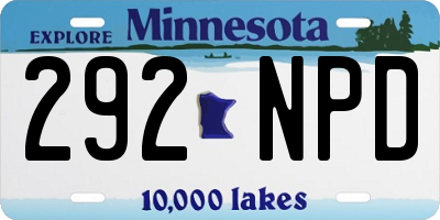 MN license plate 292NPD